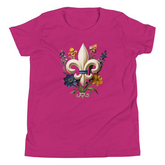 T-shirt québécois "fleurdelisé" pour jeune - rose