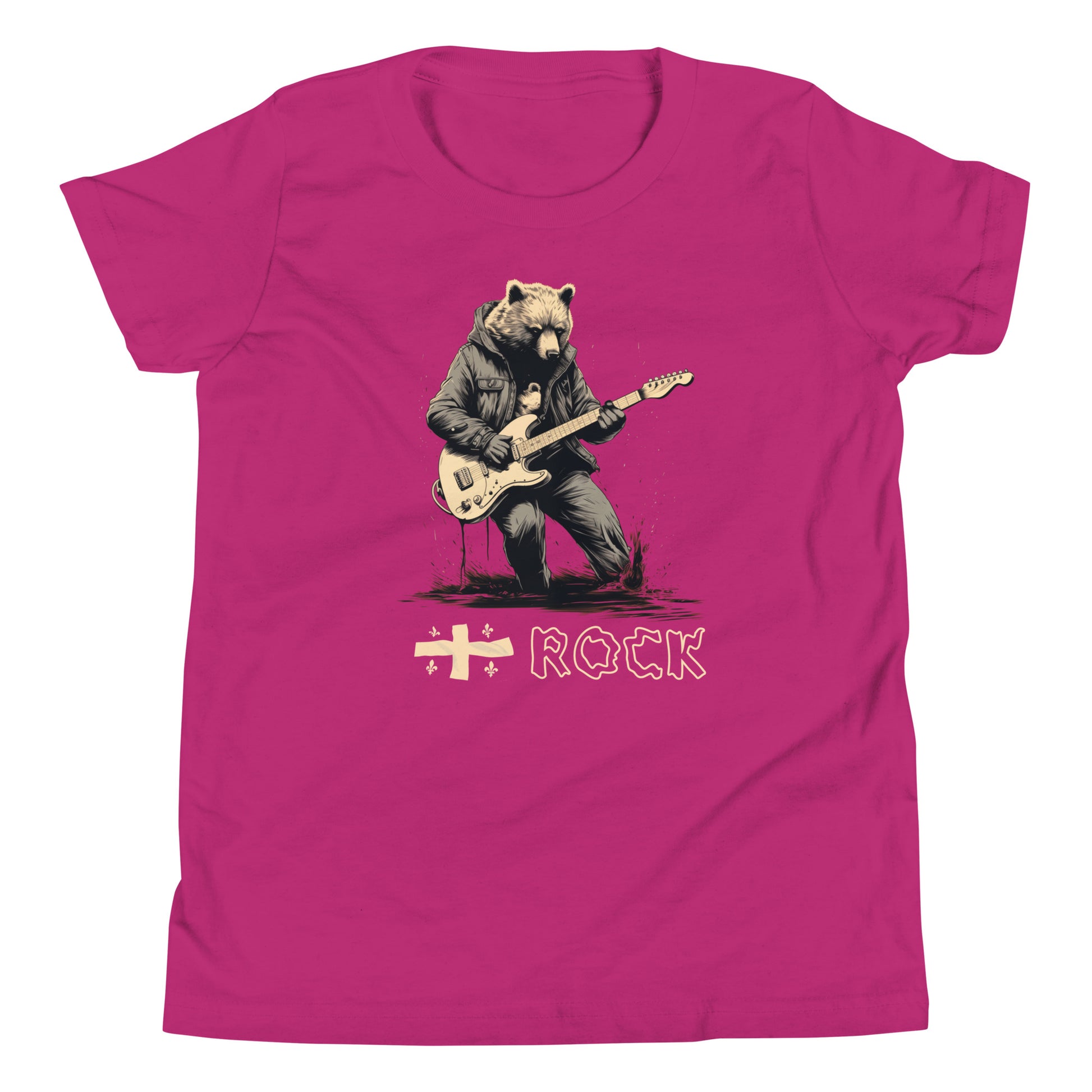 T-shirt québécois "Québec ROCK" pour jeune - rose