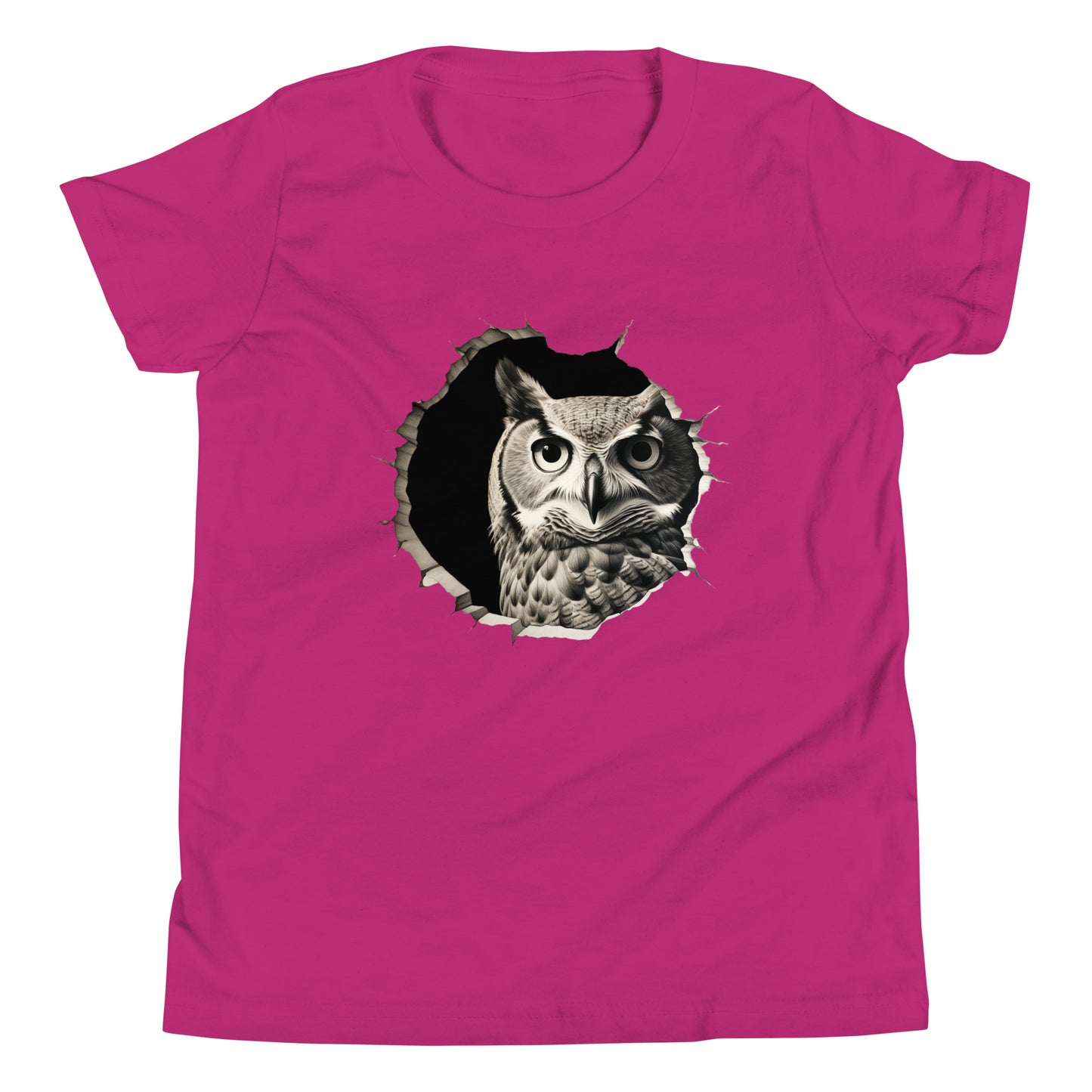 T-shirt québécois "Hibou" pour jeune - rose