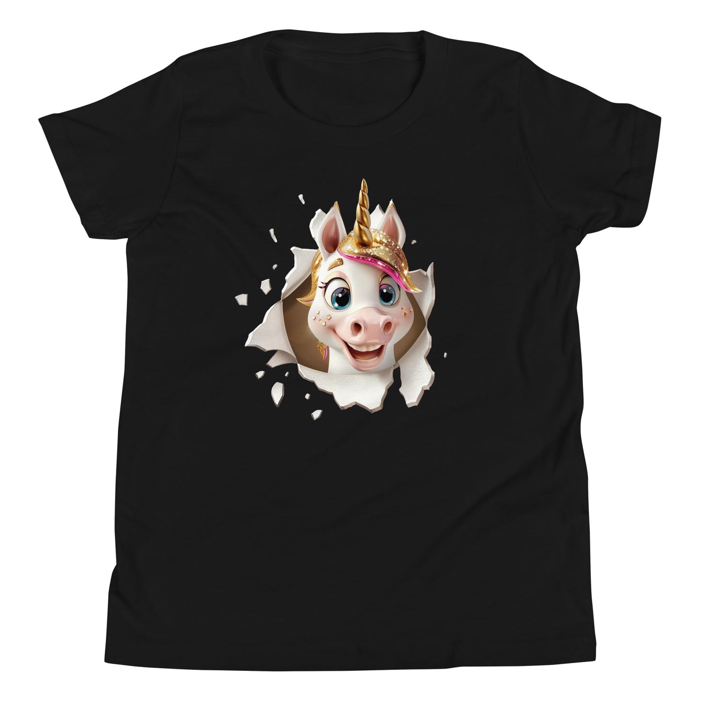 T-shirt québécois "Licorne" pour jeune - noir