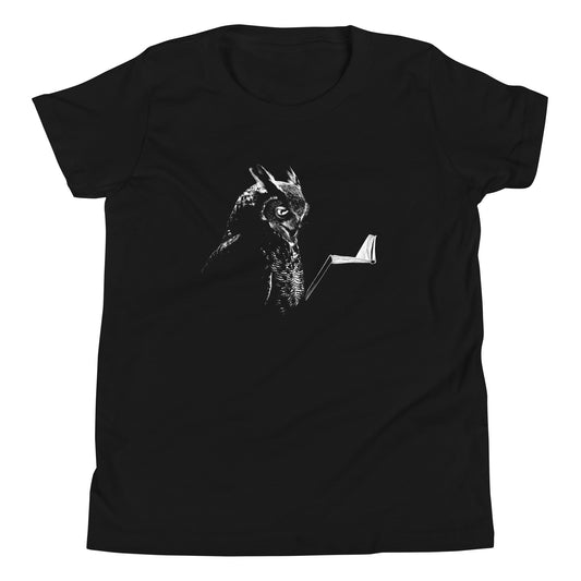 T-shirt québécois "hibou intello" pour jeune - noir