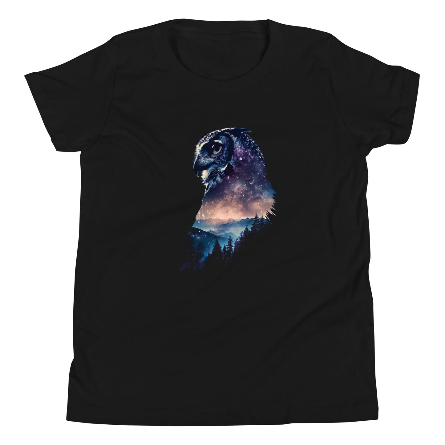 T-shirt québécois "hibou nocturne" pour jeune - noir