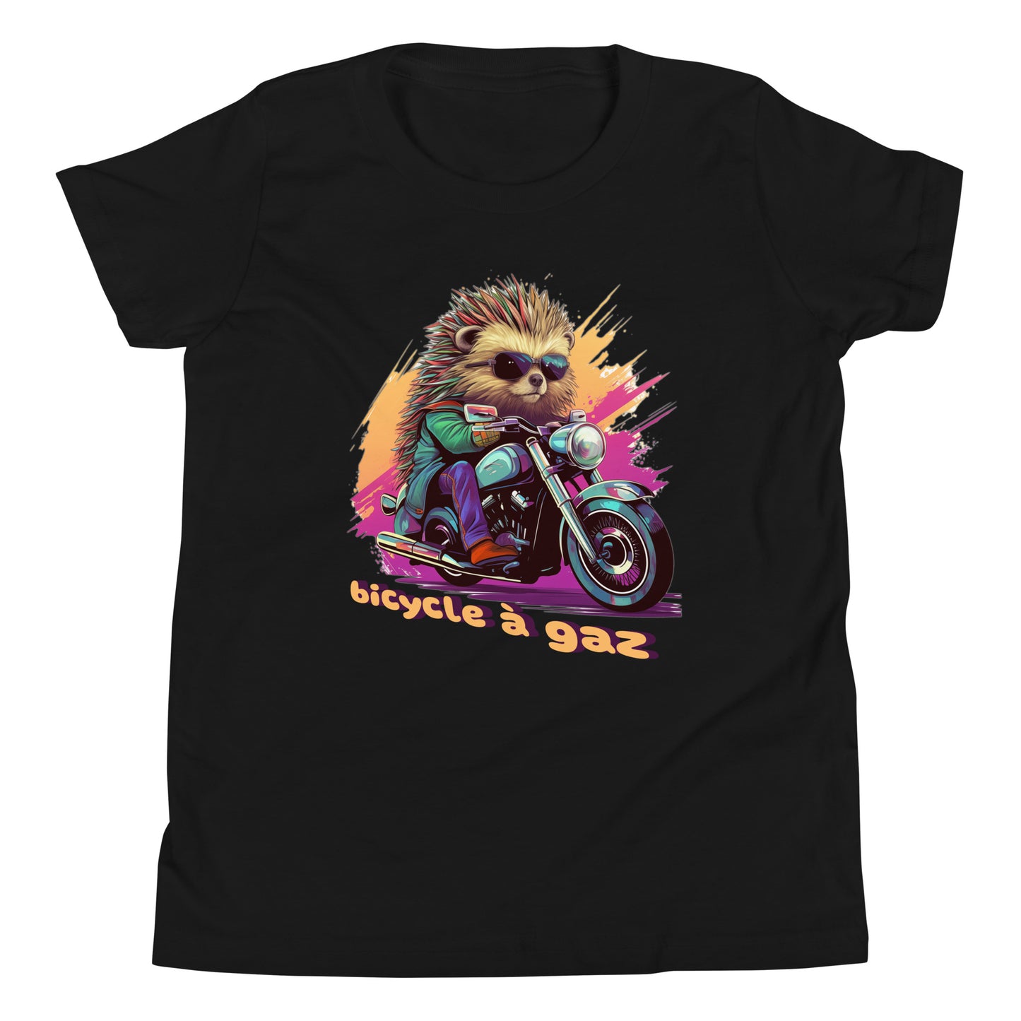 T-shirt québécois "bicycle à gaz" pour jeune - noir