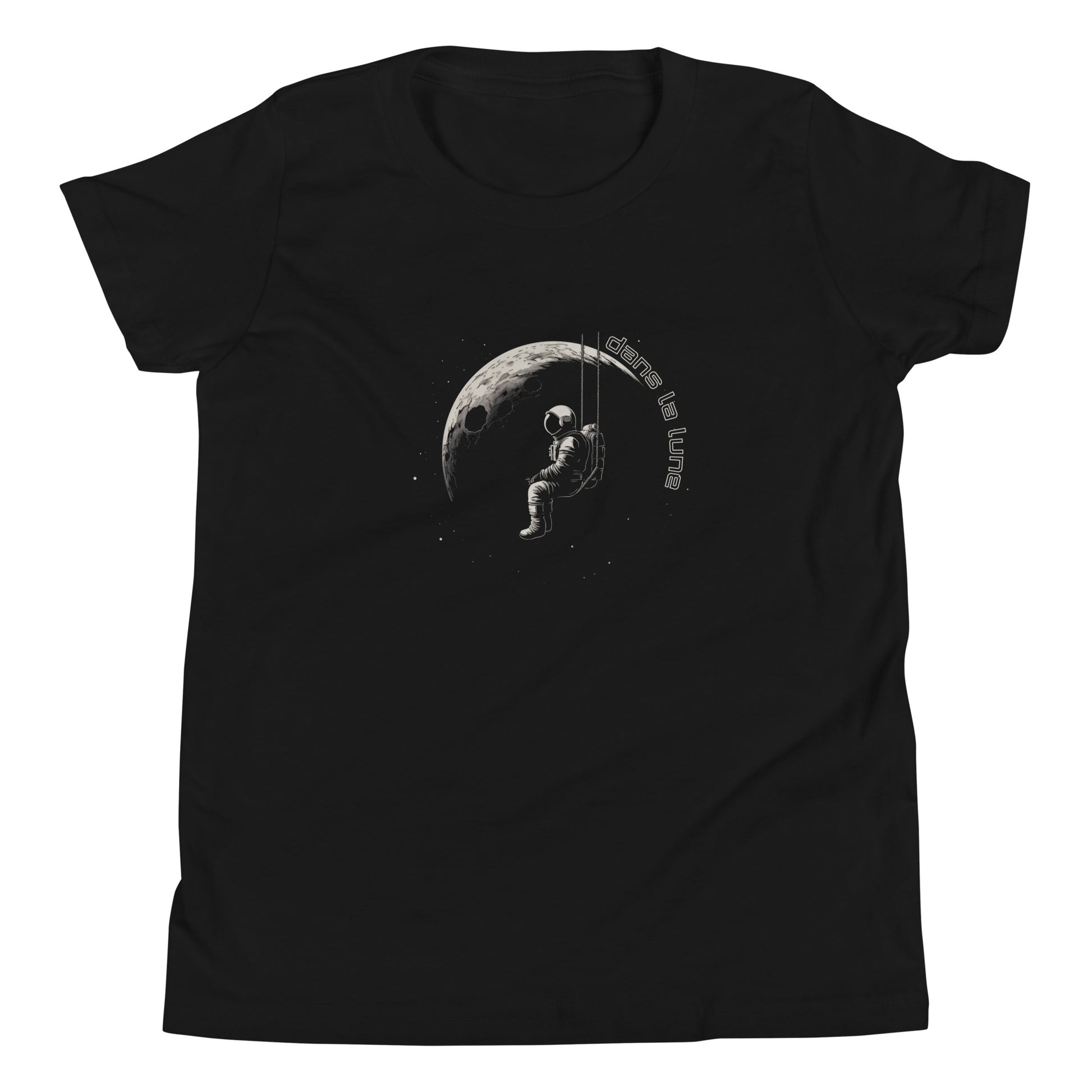 T-shirt québécois "Dans la lune" pour jeune - noir