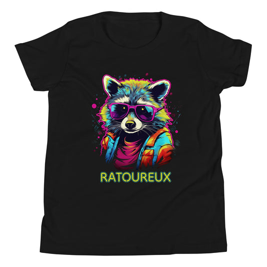 T-shirt québécois "ratoureux" pour jeune - noir