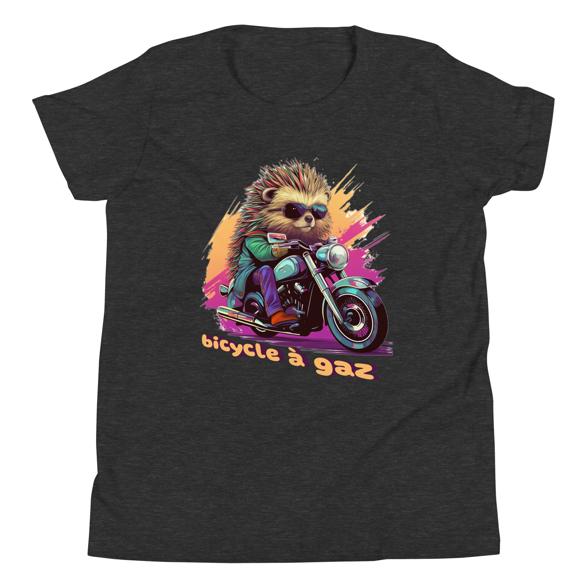 T-shirt québécois "bicycle à gaz" pour jeune - gris