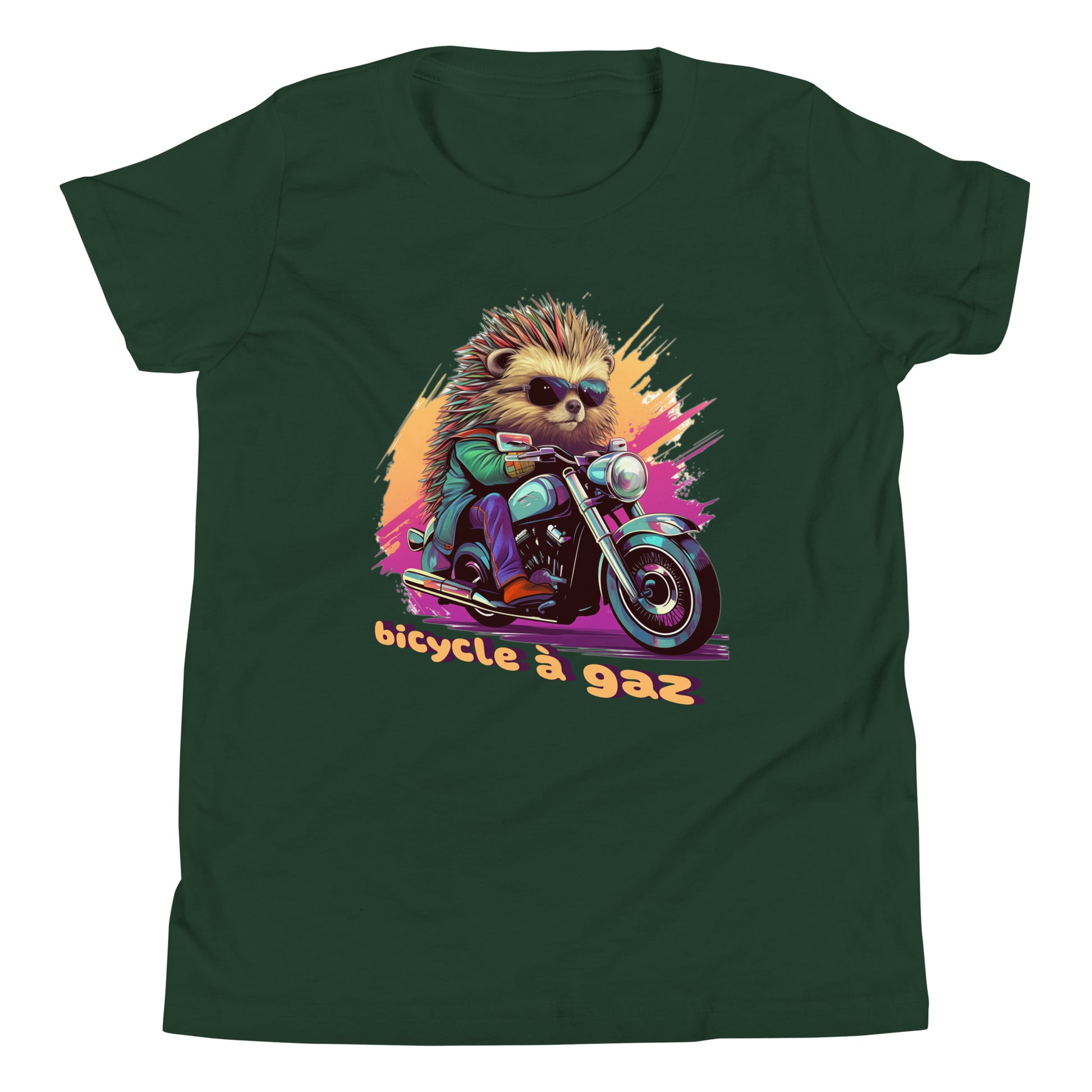 T-shirt québécois "bicycle à gaz" pour jeune - vert