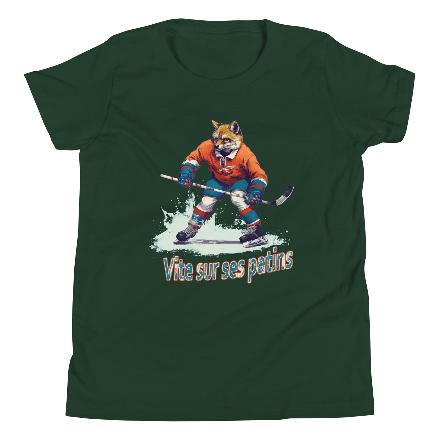 T-shirt québécois "vite sur ses patins" pour jeune - vert