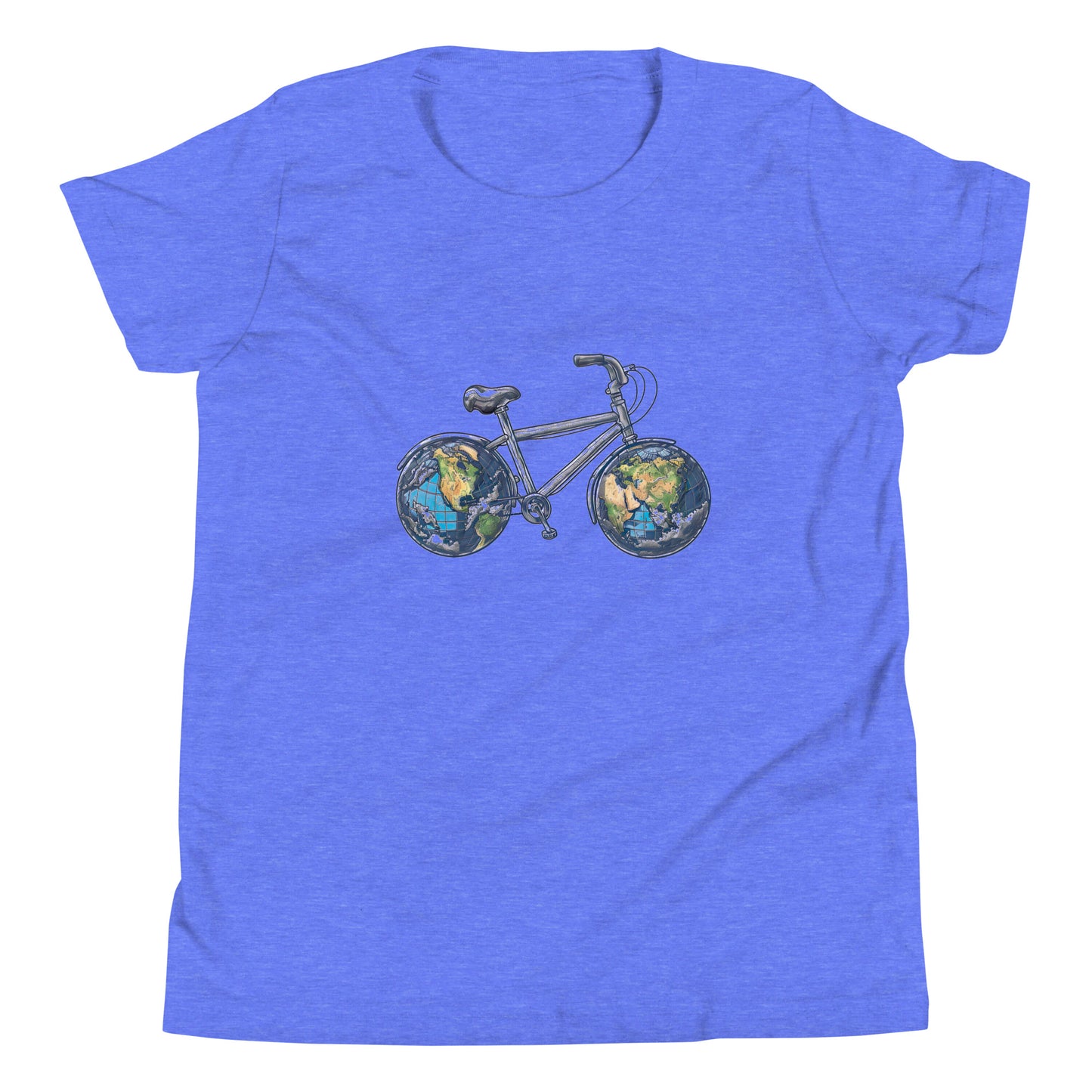 T-shirt québécois "Bicyclette" pour jeune - bleu chine