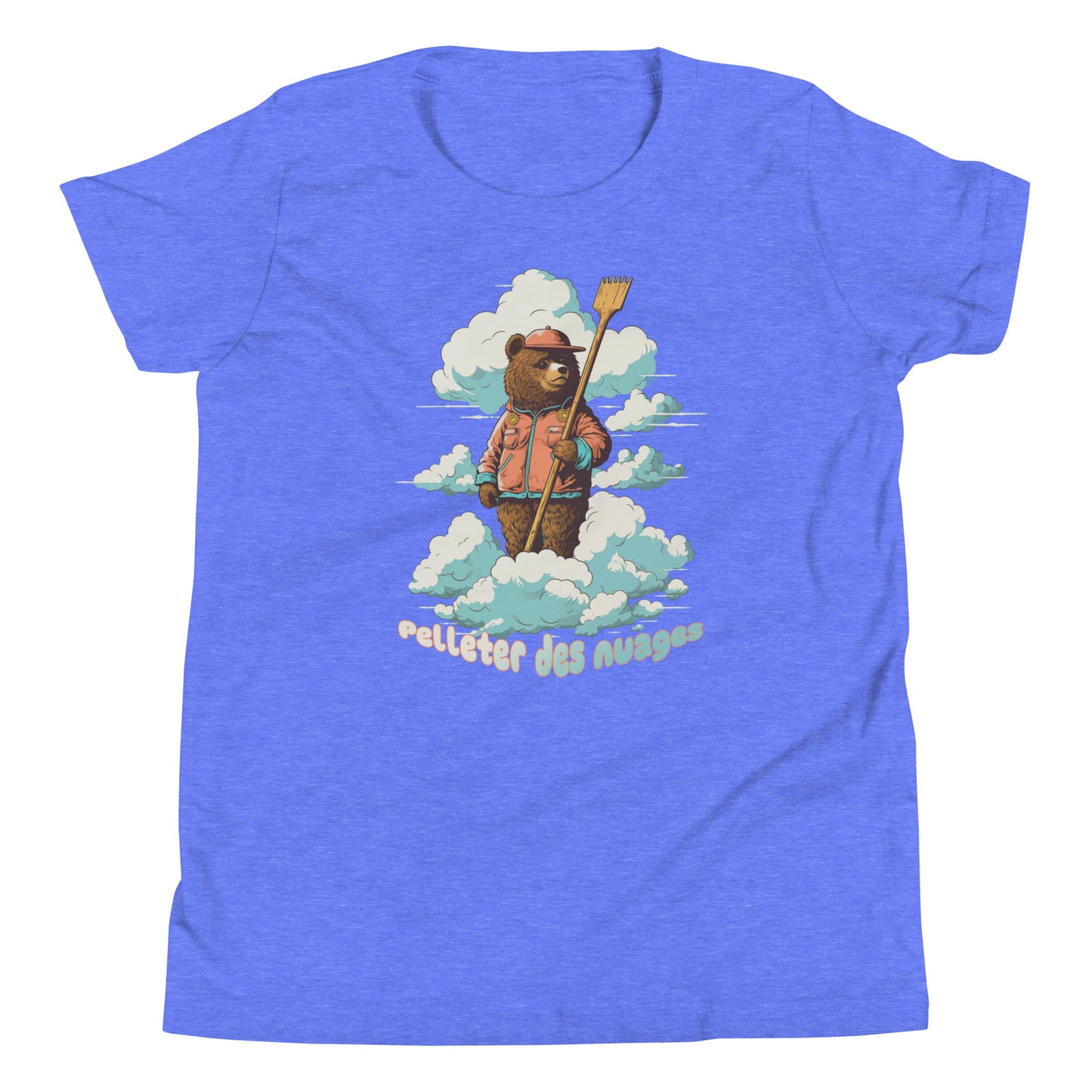 T-shirt québécois "Pelleter des nuages" pour jeune - bleu