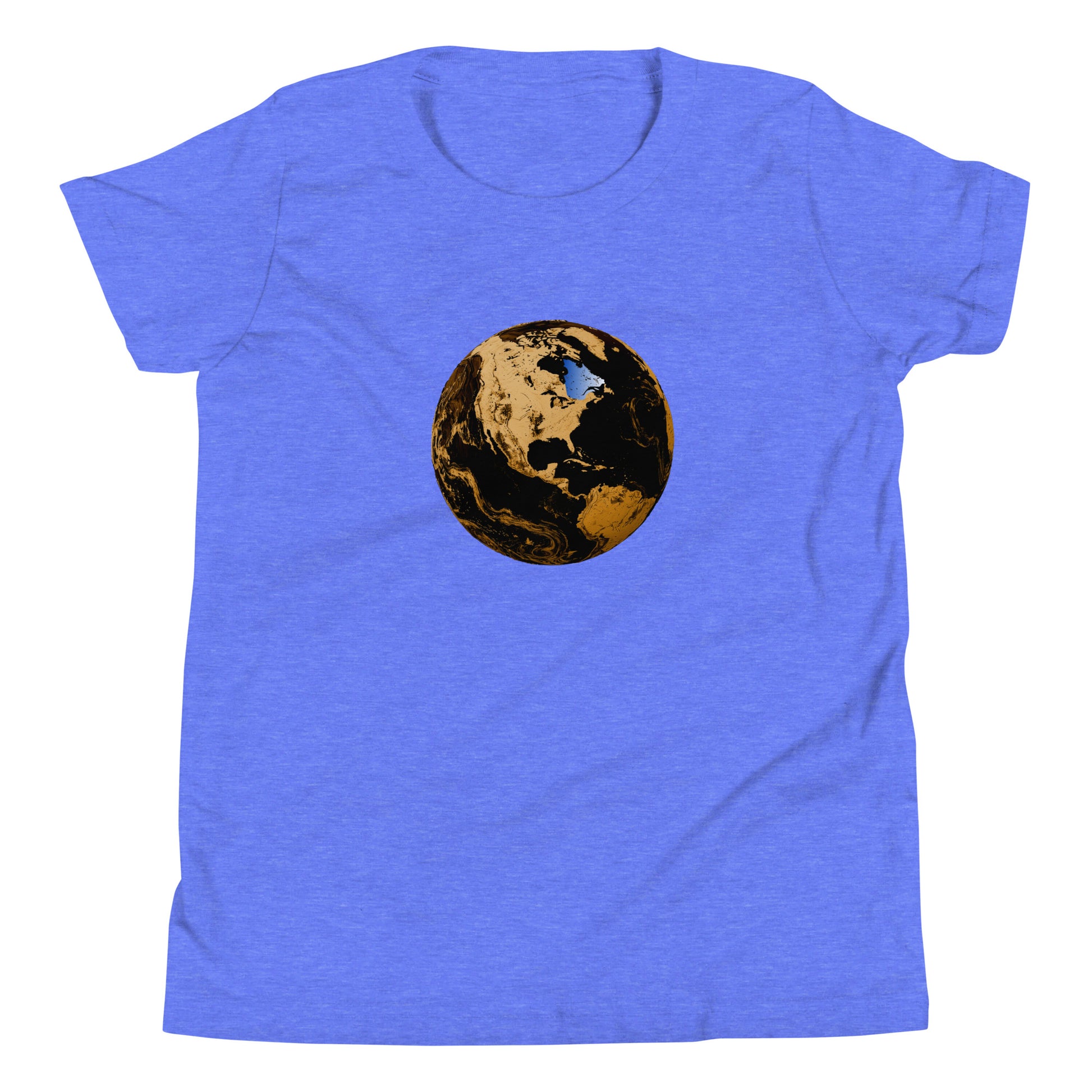 T-shirt québécois "Globe" pour jeune - bleu ciel