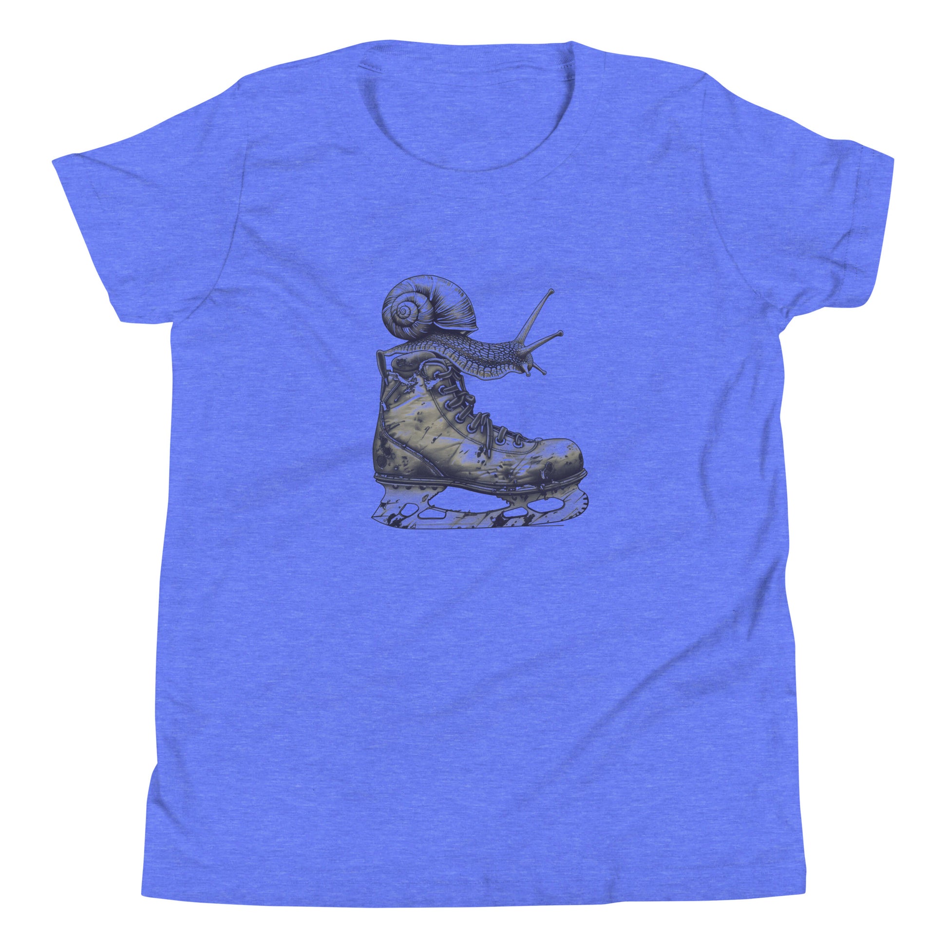 T-shirt québécois "escargot vite sur ses patins" pour jeune - bleu