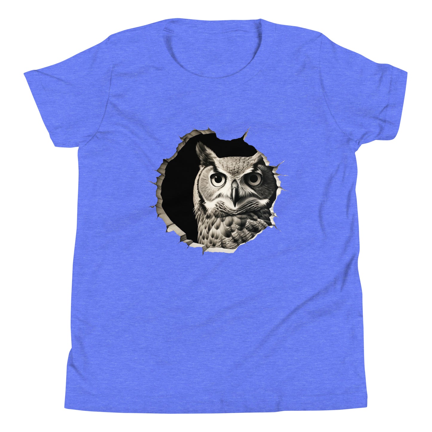 T-shirt québécois "Hibou" pour jeune - bleu clair