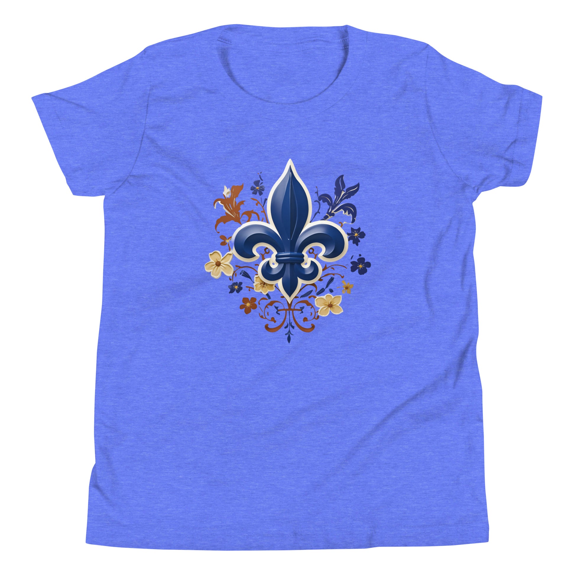 T-shirt québécois "fleurs" pour jeune - bleu