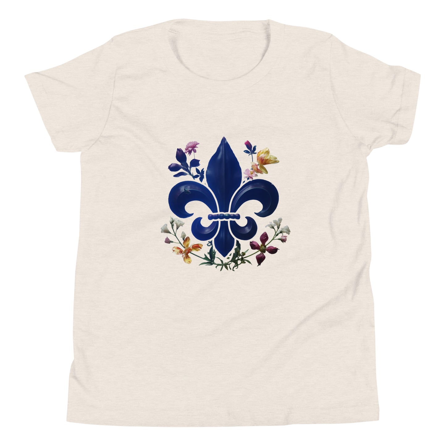 T-shirt québécois "fleur-de-lys" pour jeune - blanc