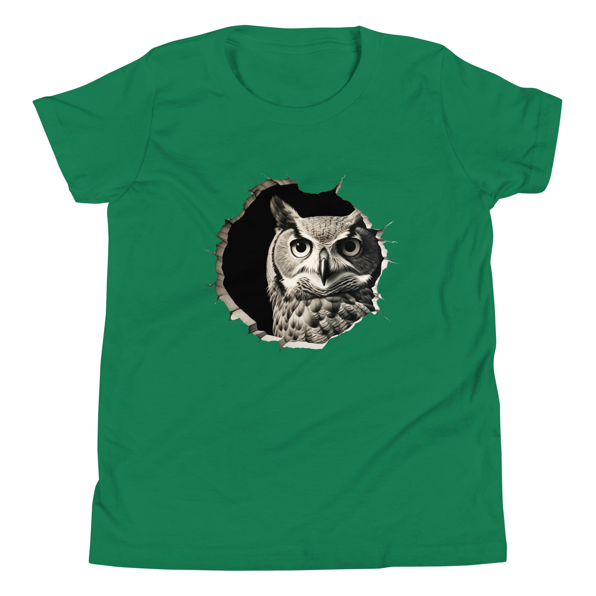 T-shirt québécois "Hibou" pour jeune - vert