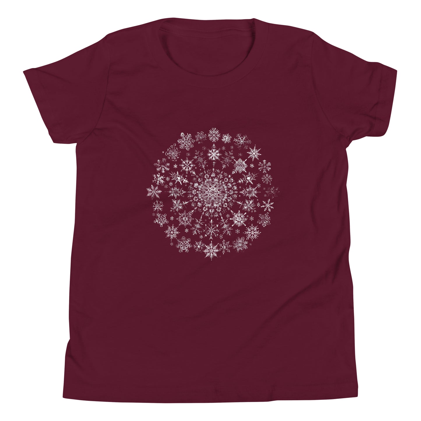 T-shirt québécois "Mandala de flocons" pour jeune - rouge