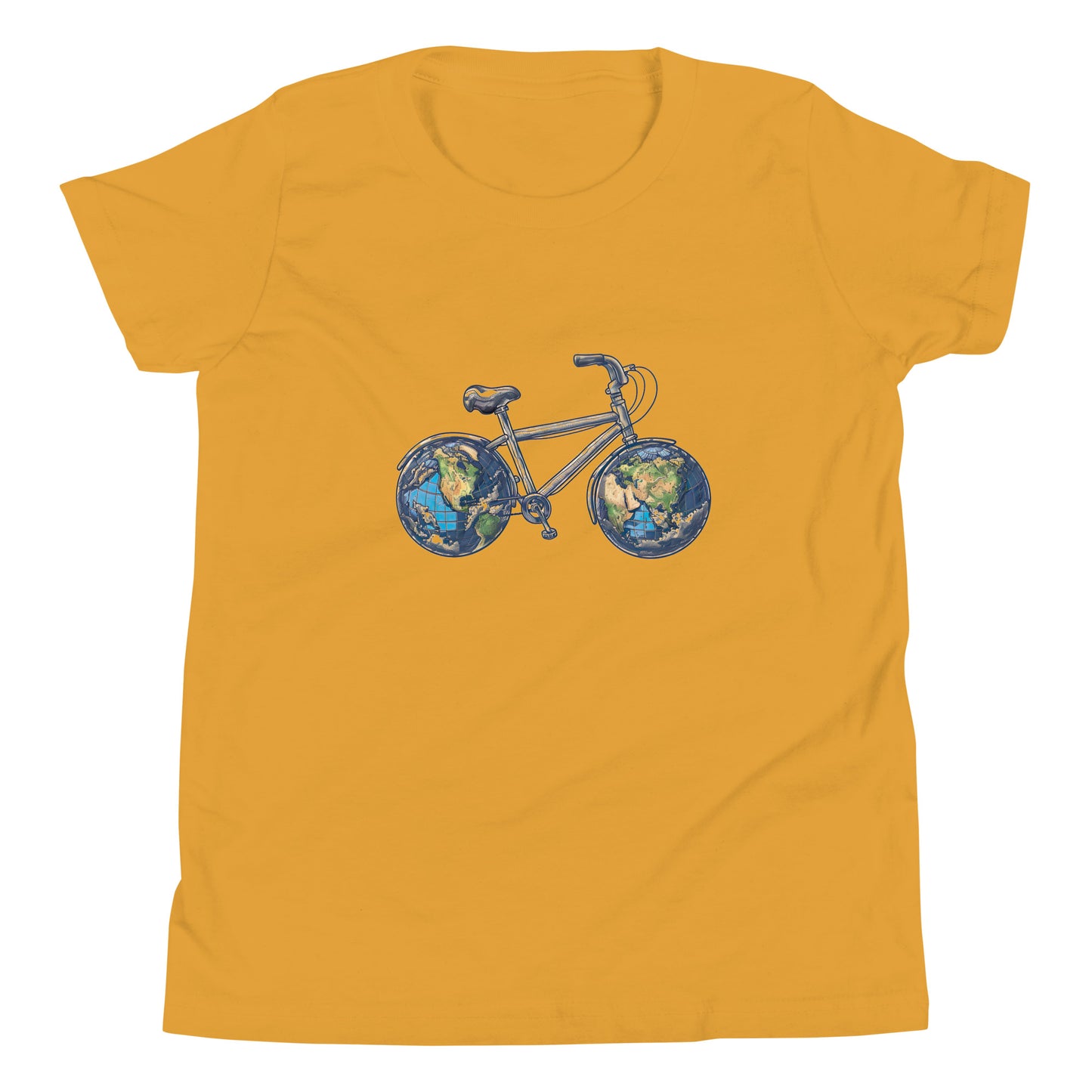 T-shirt québécois "Bicyclette" pour jeune - jaune