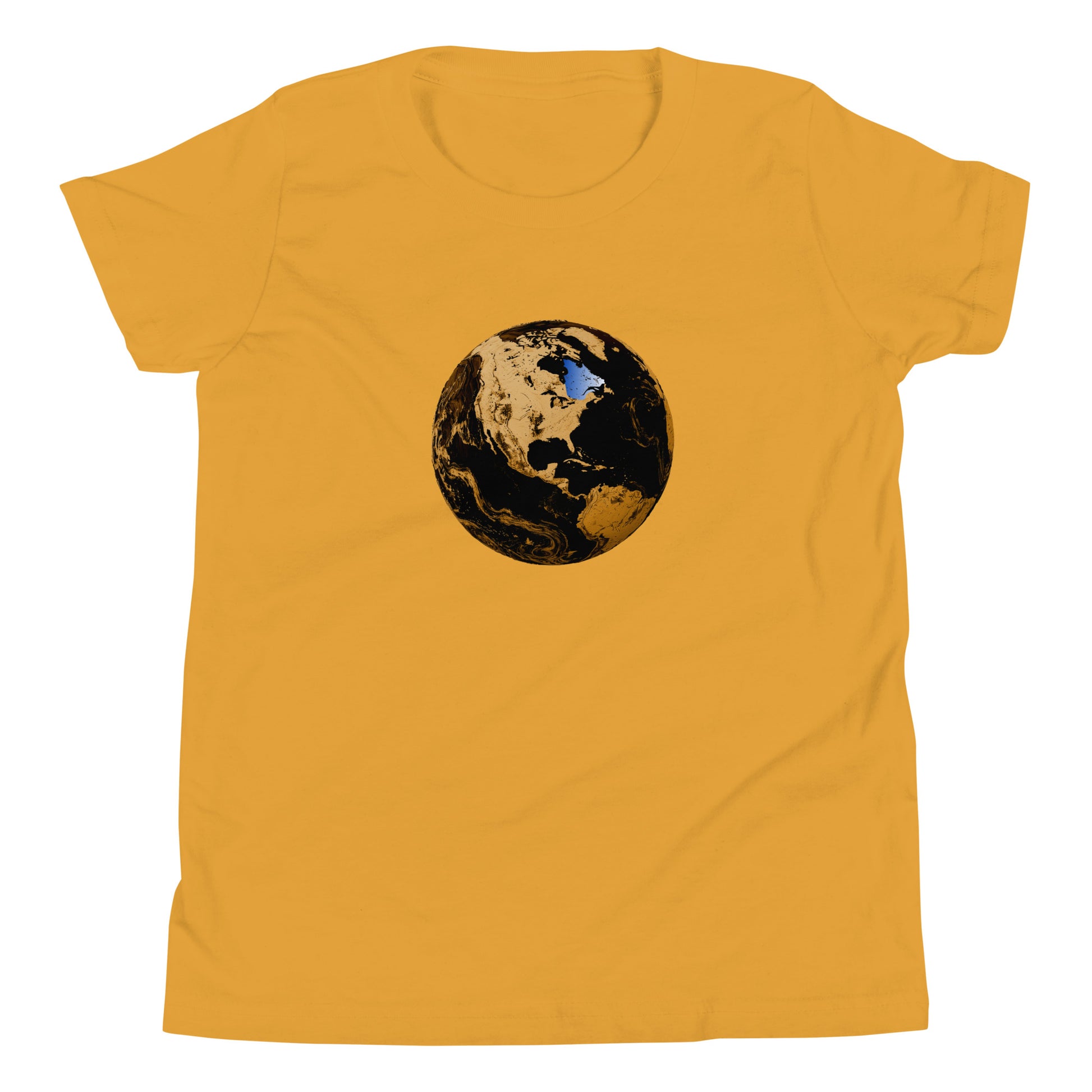 T-shirt québécois "Globe" pour jeune - jaune