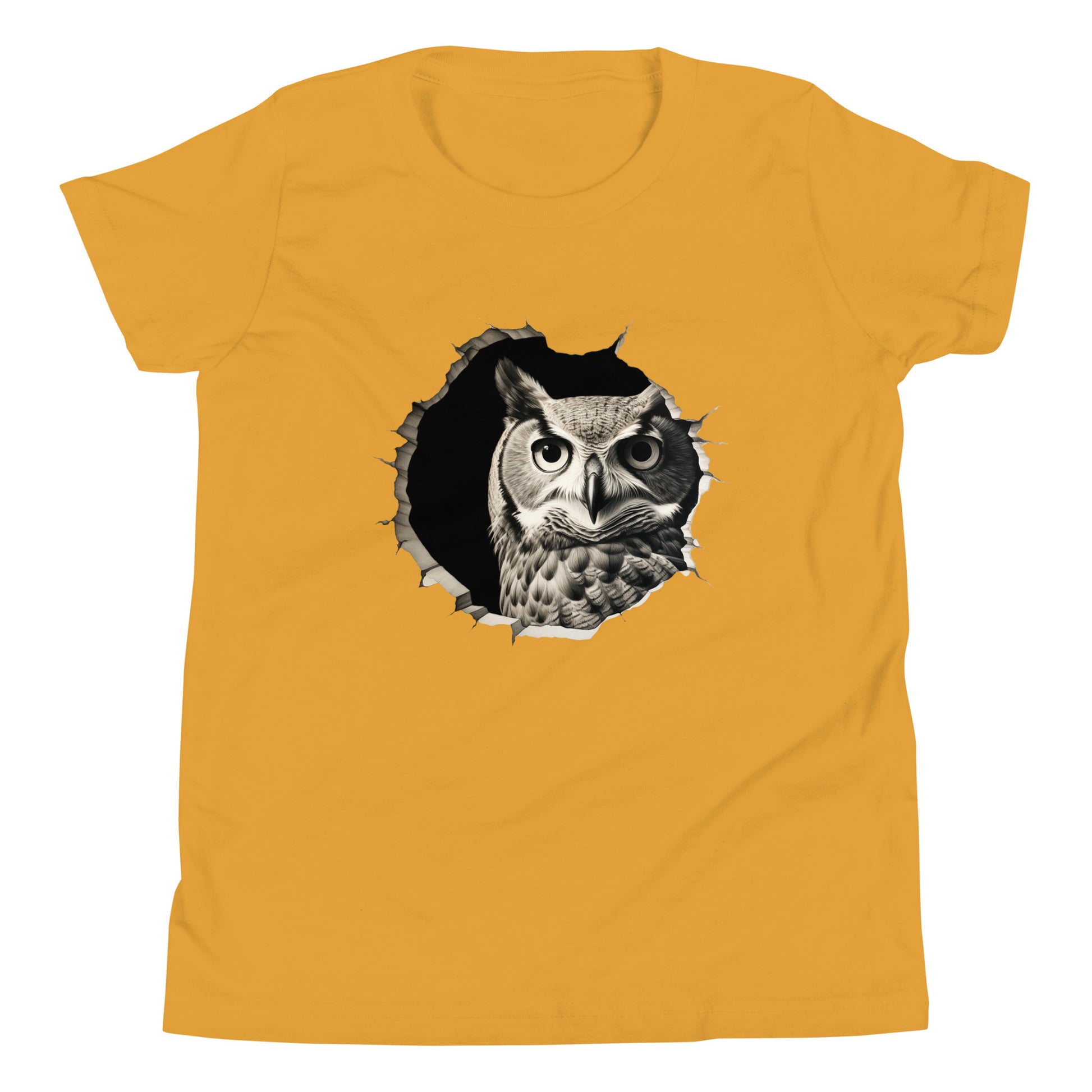 T-shirt québécois "Hibou" pour jeune - jaune