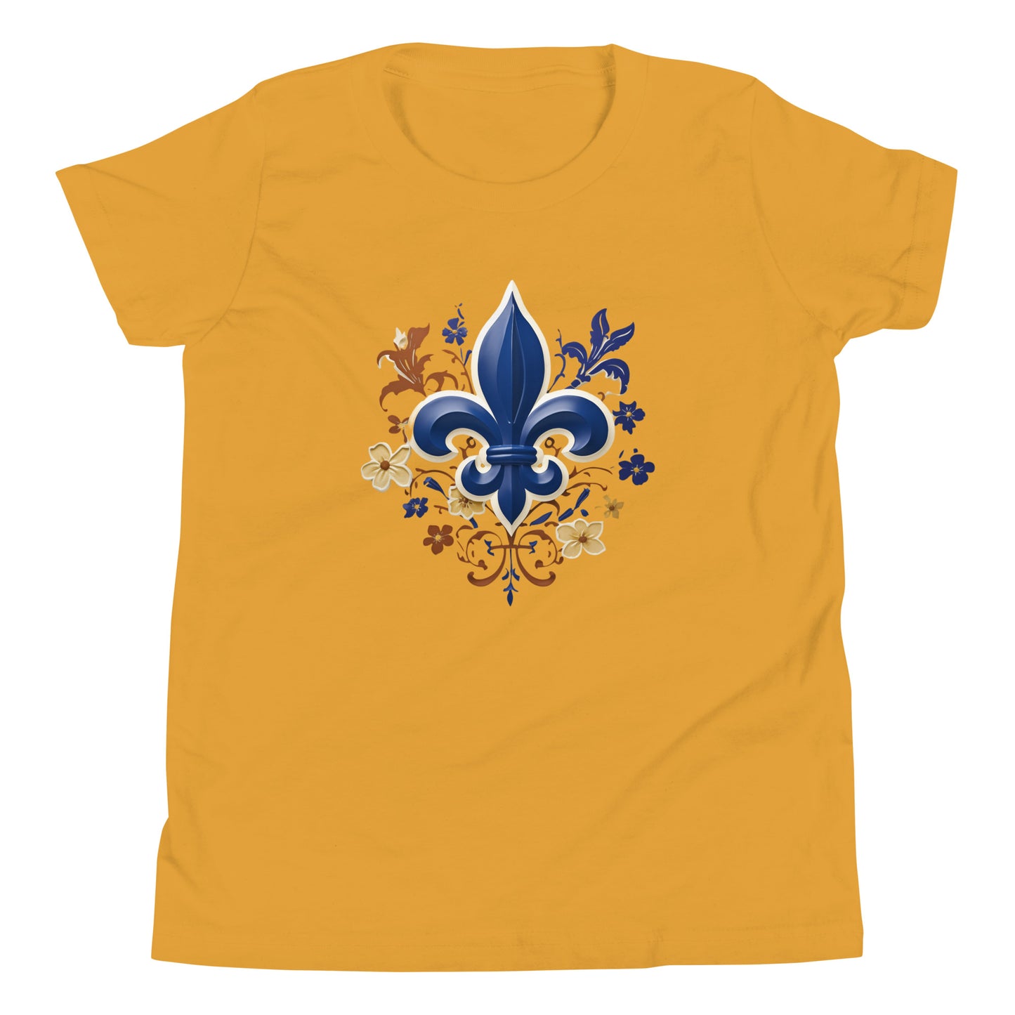 T-shirt québécois "fleurs" pour jeune - jaune