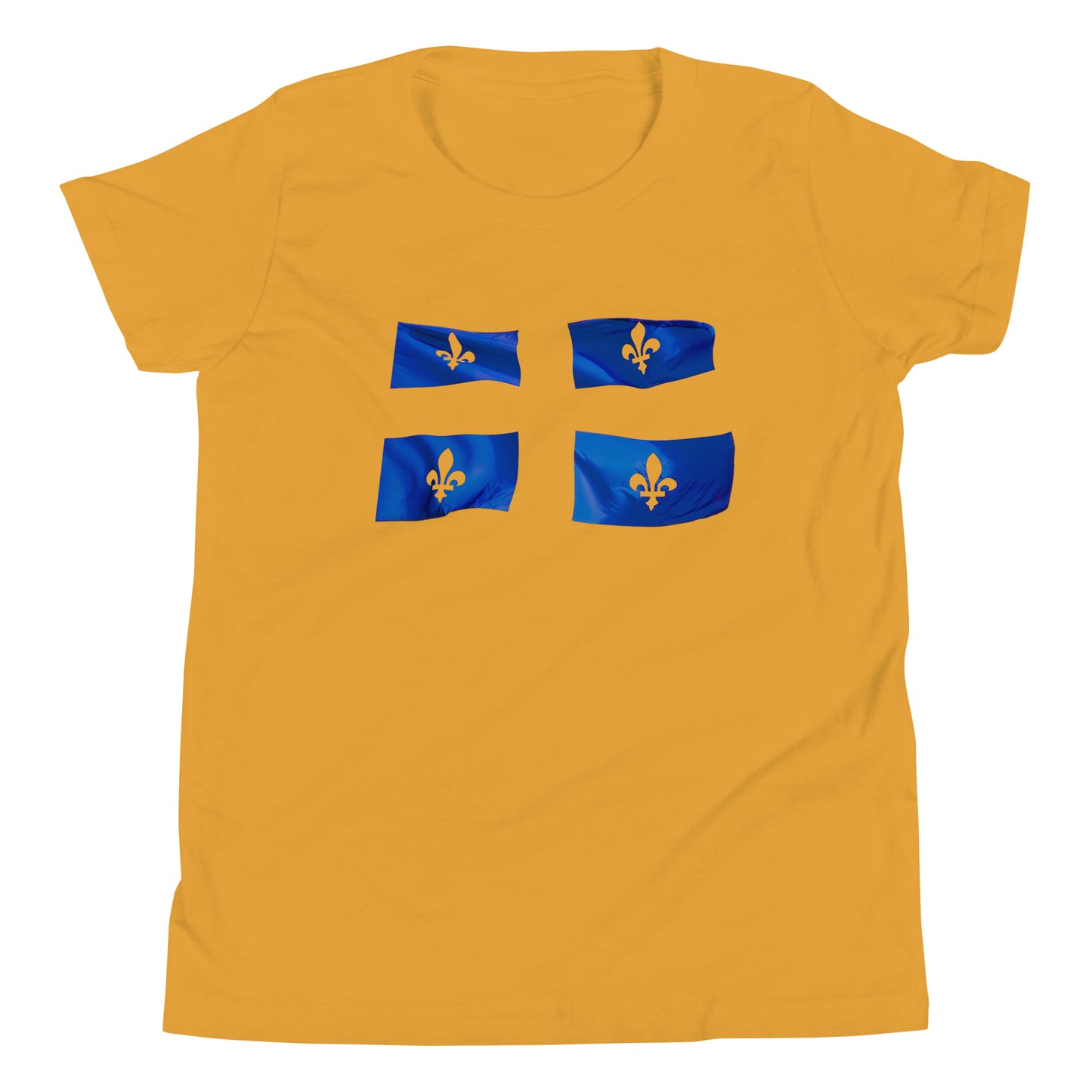 T-shirt québécois "Le drapeau" pour jeune - jaune