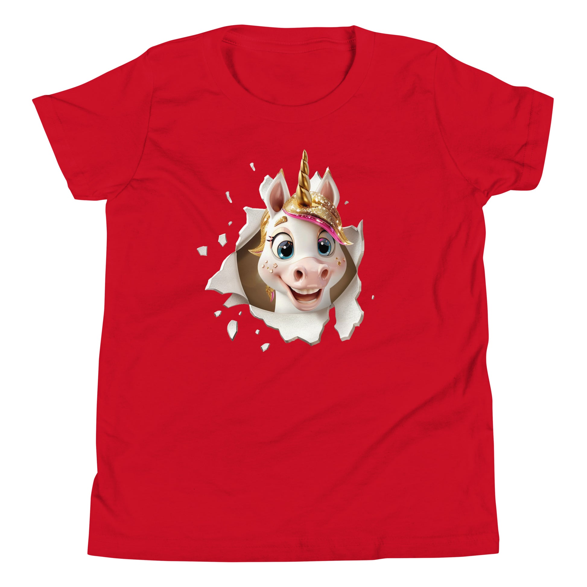 T-shirt québécois "Licorne" pour jeune - rouge