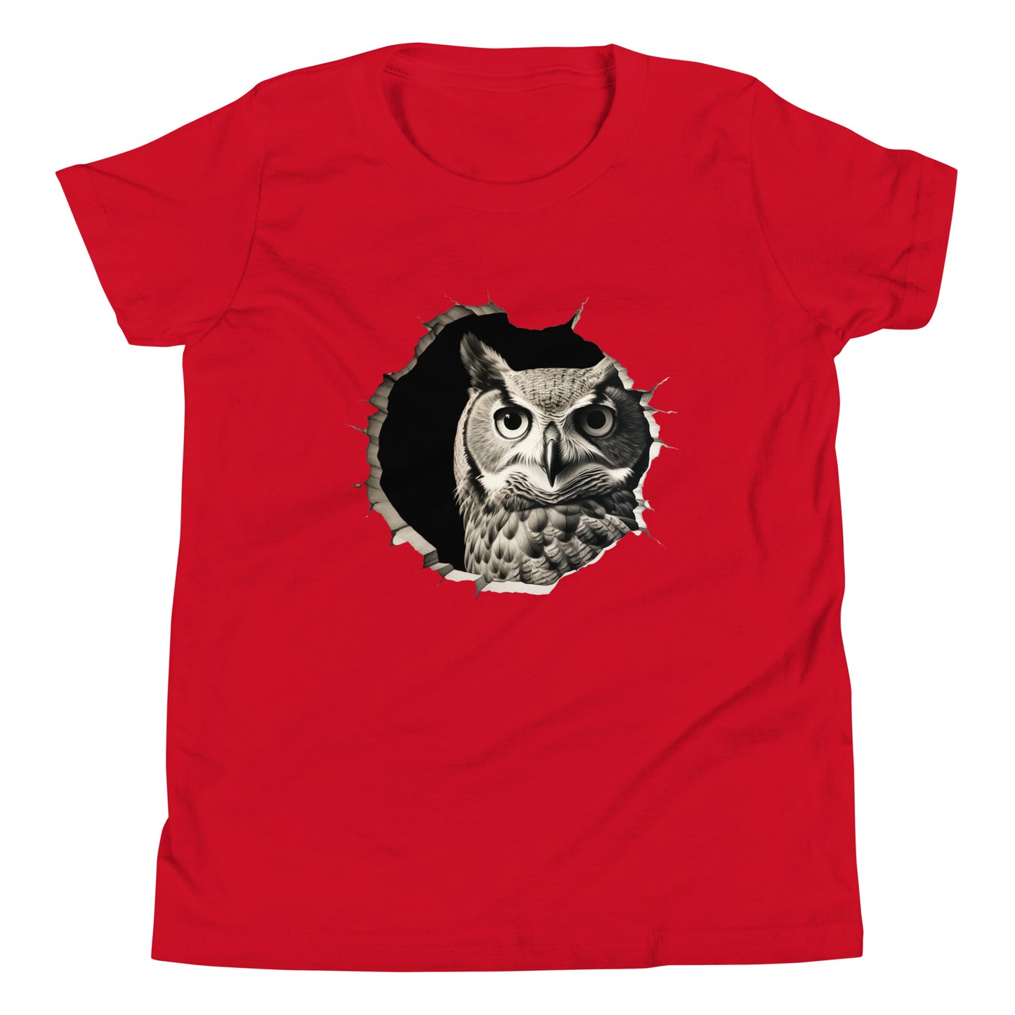 T-shirt québécois "Hibou" pour jeune - rouge