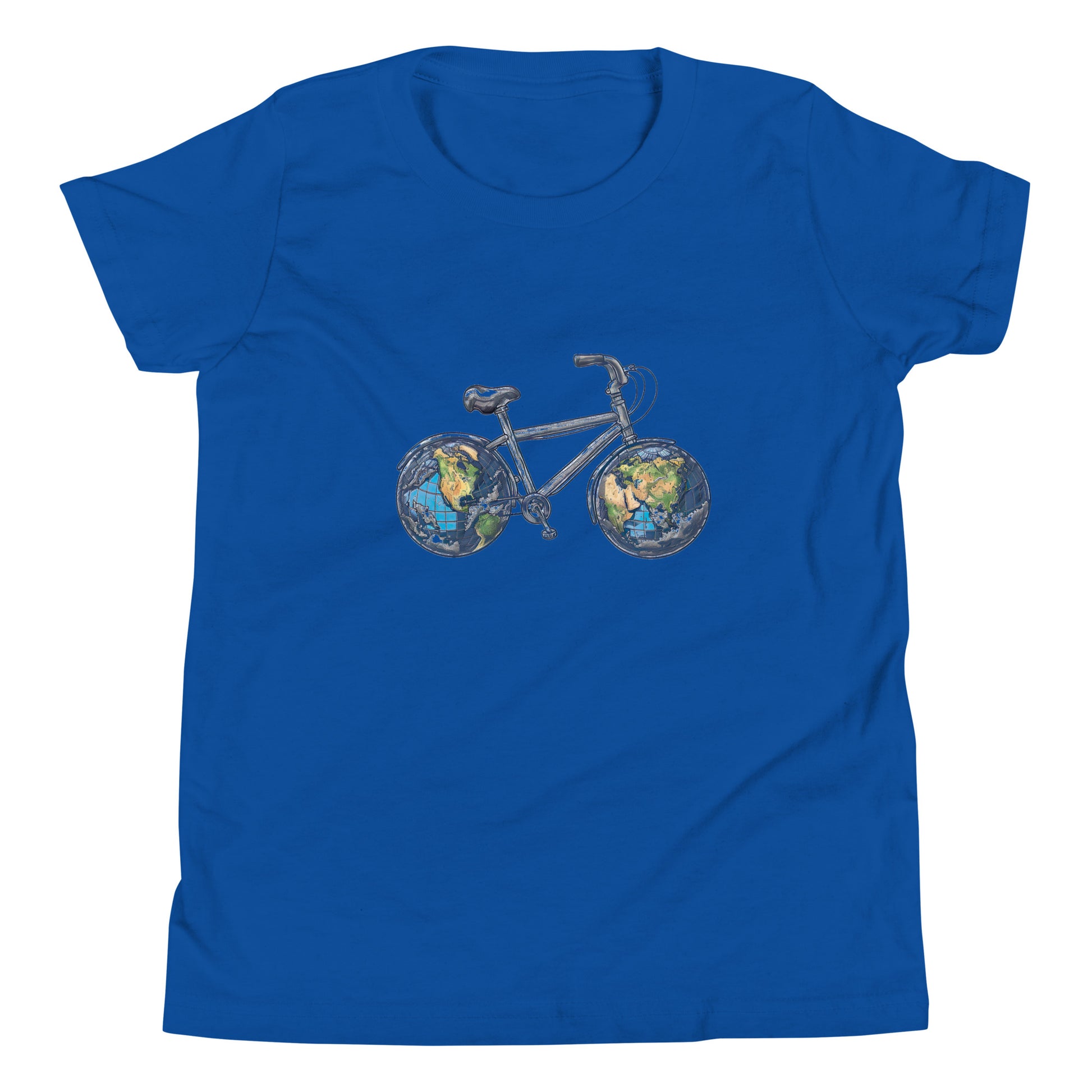 T-shirt québécois "Bicyclette" pour jeune - bleu