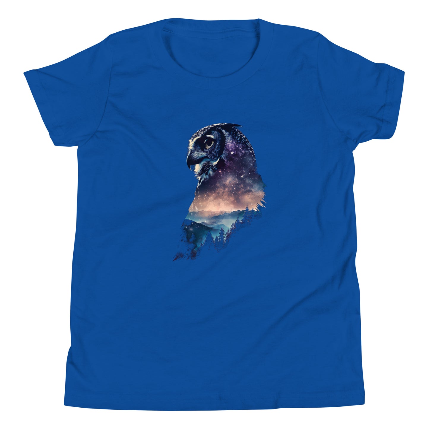 T-shirt québécois "hibou nocturne" pour jeune - bleu