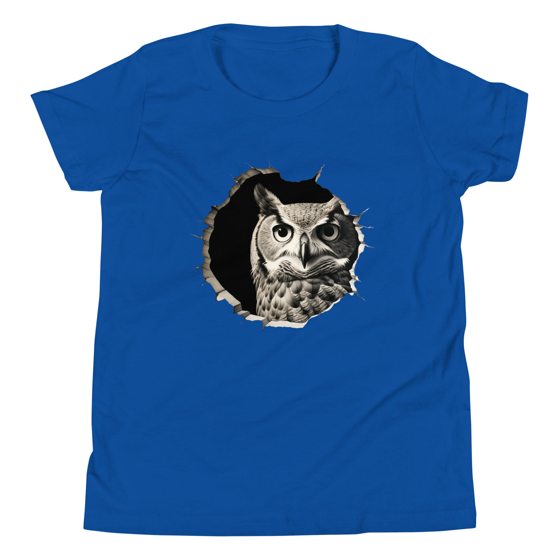 T-shirt québécois "Hibou" pour jeune - bleu