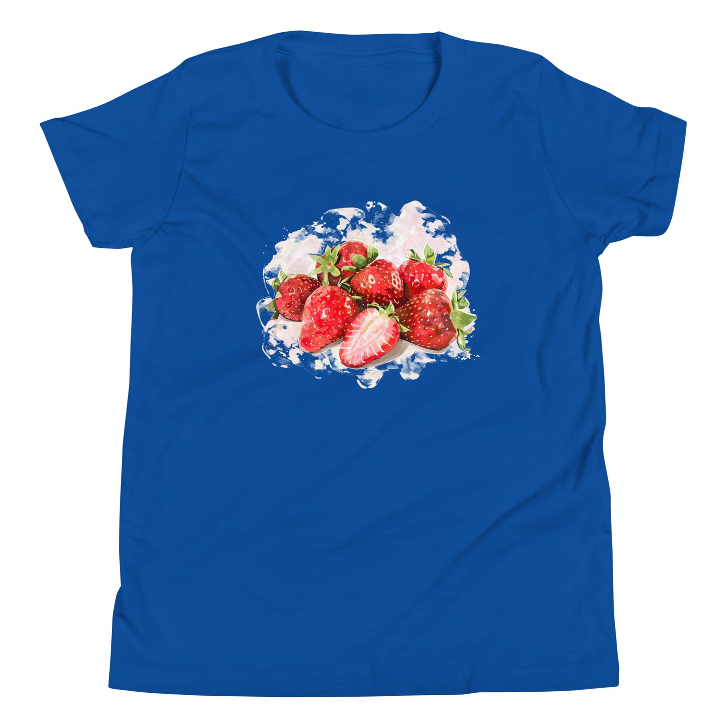 T-shirt québécois "Fraises" pour jeune - bleu