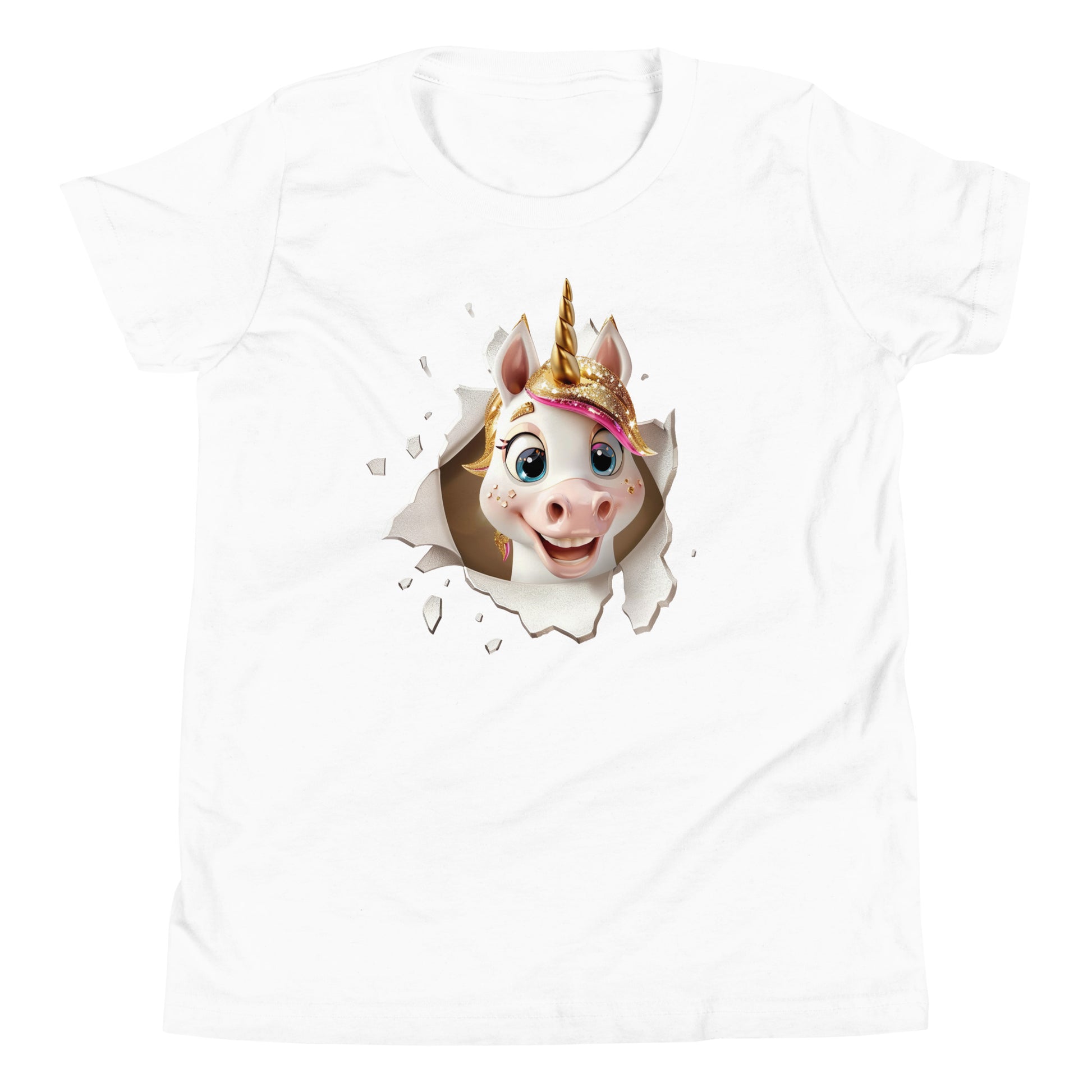 T-shirt québécois "Licorne" pour jeune - blanc