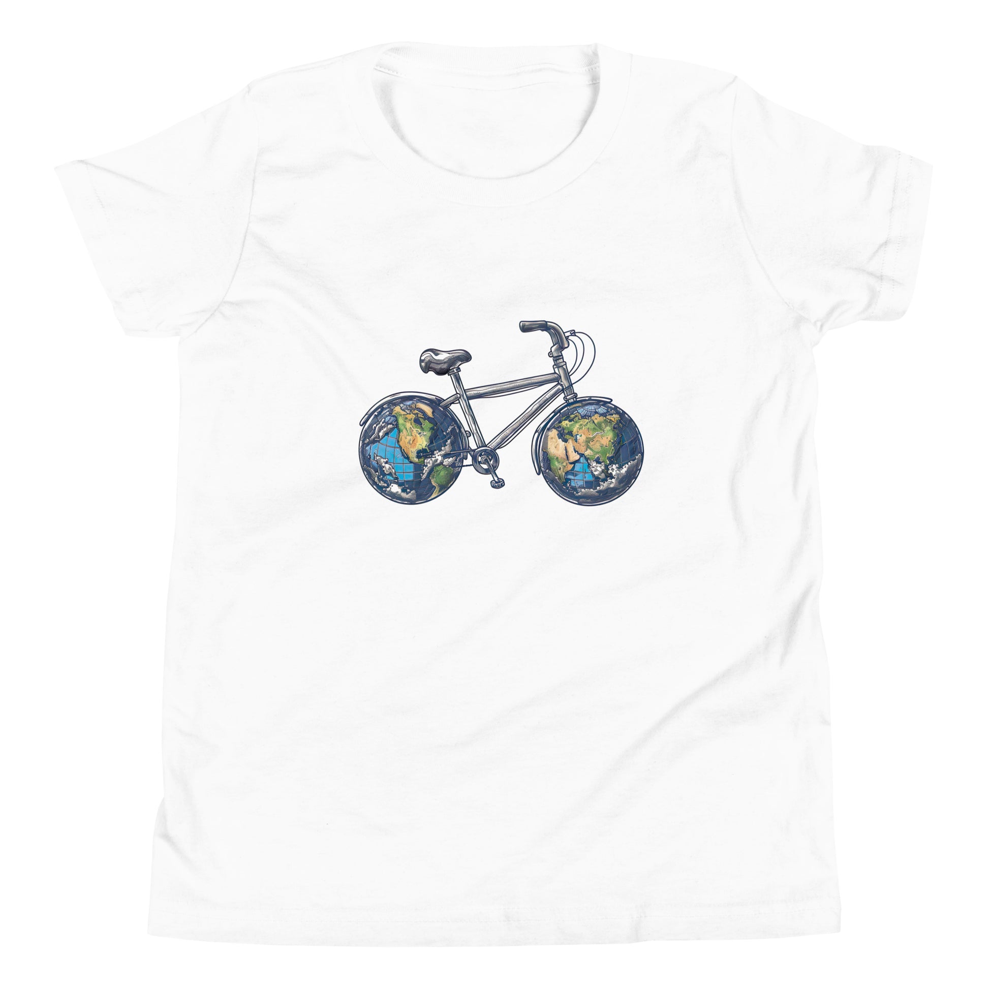 T-shirt québécois "Bicyclette" pour jeune - blanc