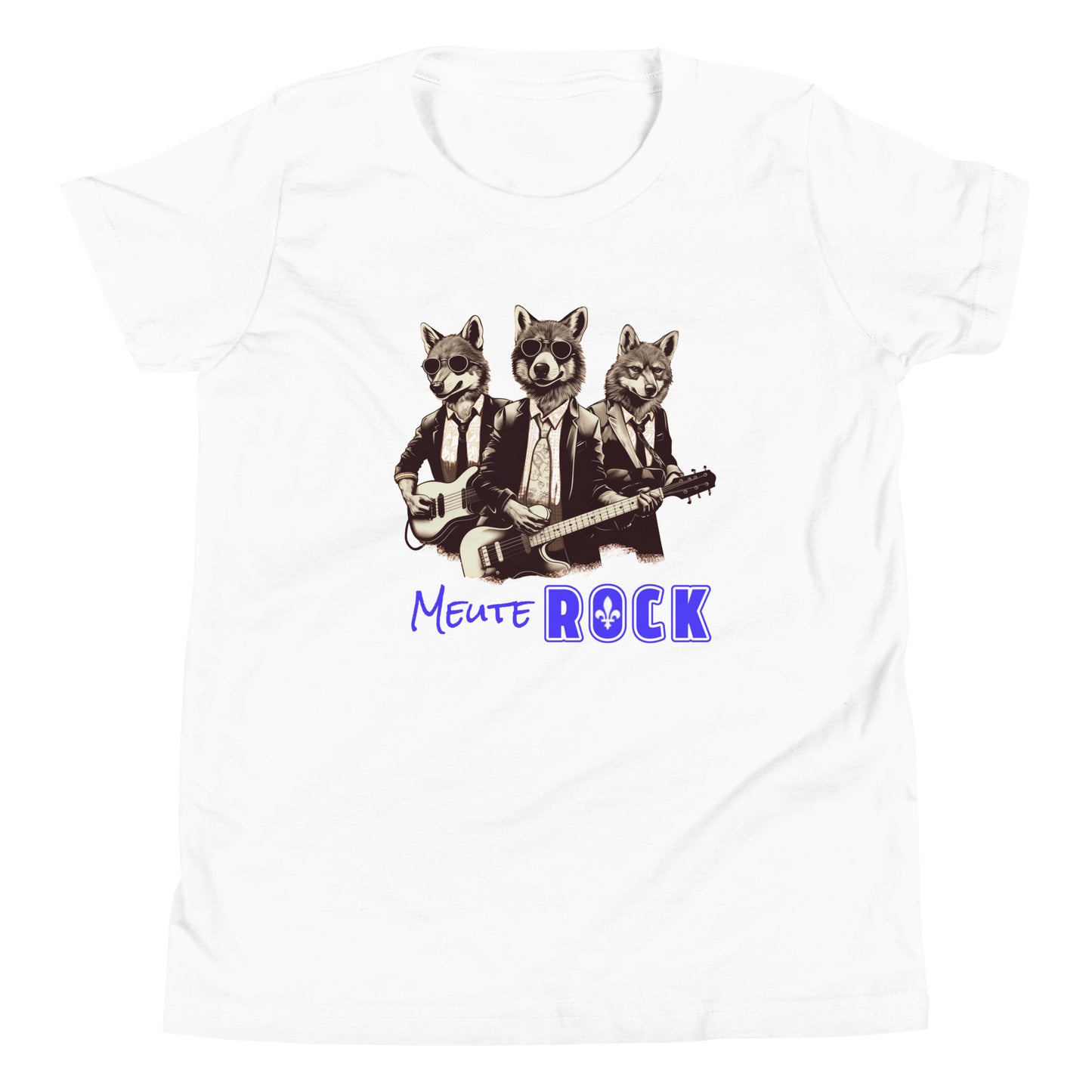 T-shirt québécois "Meute ROCK" pour jeune - white