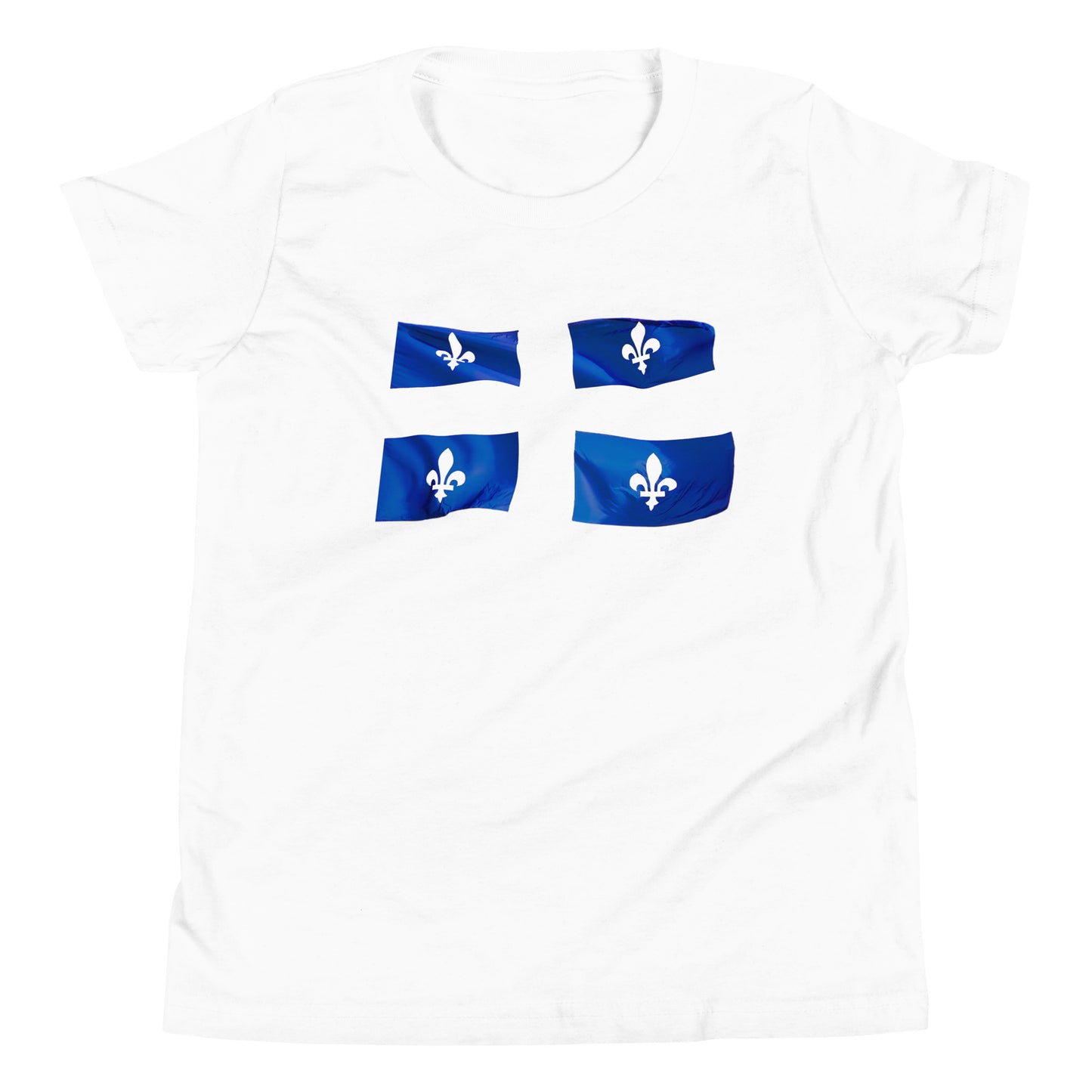 T-shirt québécois "Le drapeau" pour jeune - blanc